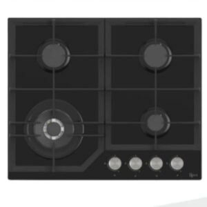 Roch 4 Gas(1 WOK) Built In Gas Hob,Black Glass