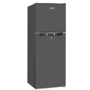 Mika 118 Liters MRDCD118DS Double Door Fridge,Dark Silver