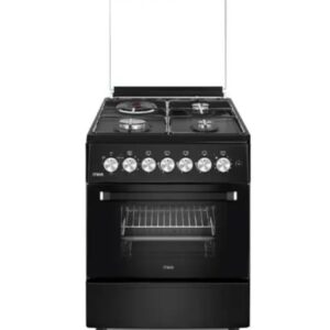 Mika 3 Gas + 1 Electric MST58U31E3BLEM Cooker, Black 58cm,”58cm