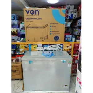VON VAFC-25DKG Chest Freezer, 250L – Grey