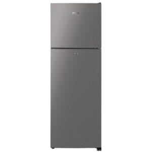 MIKA Fridge, 202L, 2 Door Top Mount Freezer, No Frost, Inox Line Brush MRNF202XLB
